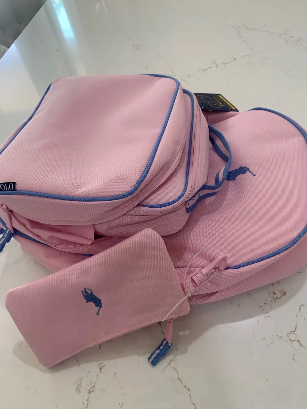 New 3pcs Polo Ralph Lauren Big girls Backpack Lunch Box & Pencil Case